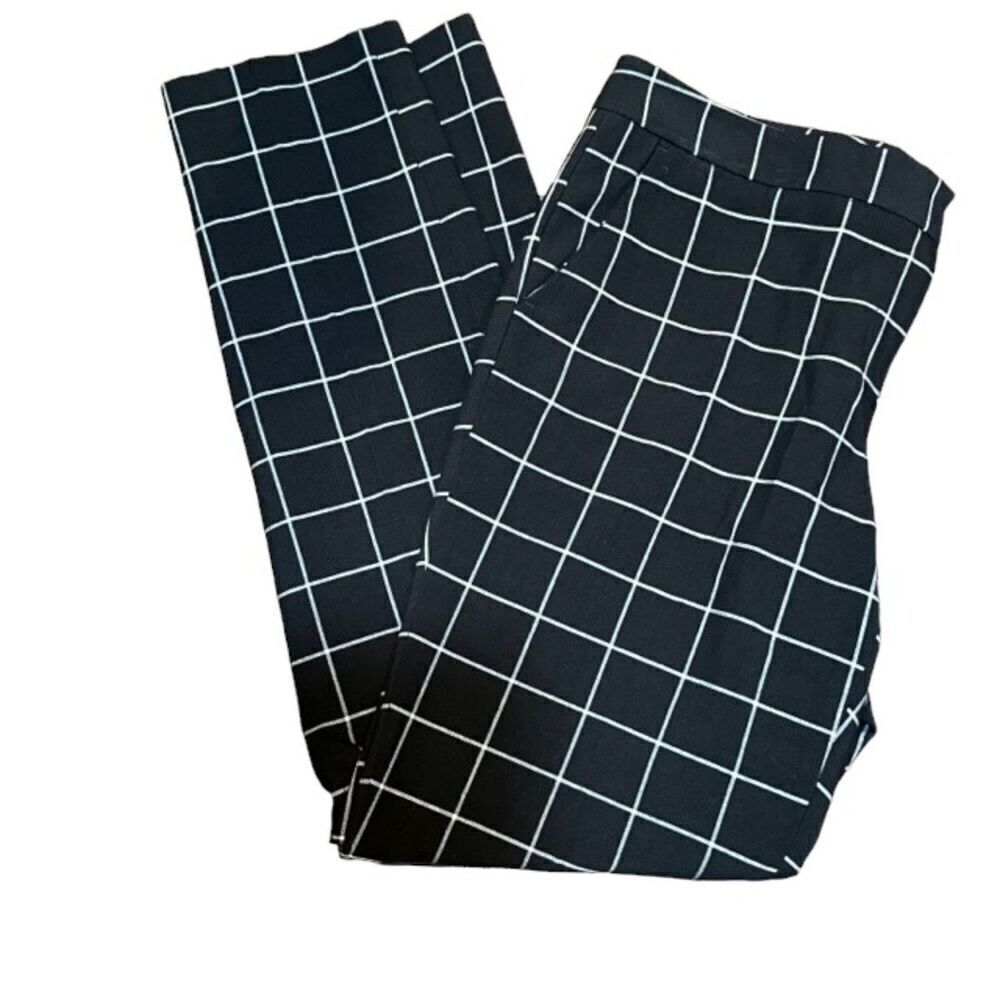 Vince Camuto Women's‎ Grid Pattern Black Trousers Size 6
